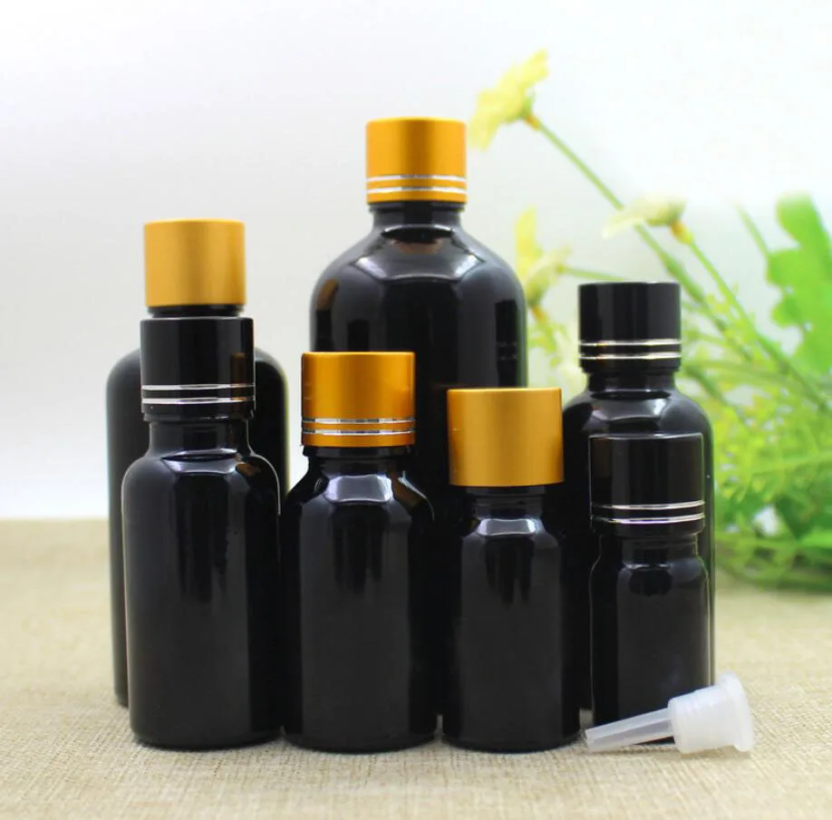 100 мл черна стъклена бутилка етерично масло е течност серум за цялостно възстановяване на гел за очите серум течност влага грижа за кожата козметична опаковка - 0