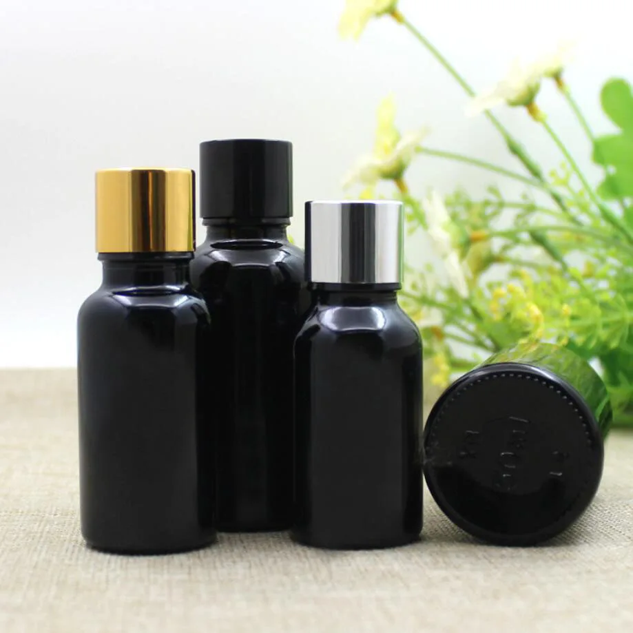100 мл черна стъклена бутилка етерично масло е течност серум за цялостно възстановяване на гел за очите серум течност влага грижа за кожата козметична опаковка - 2