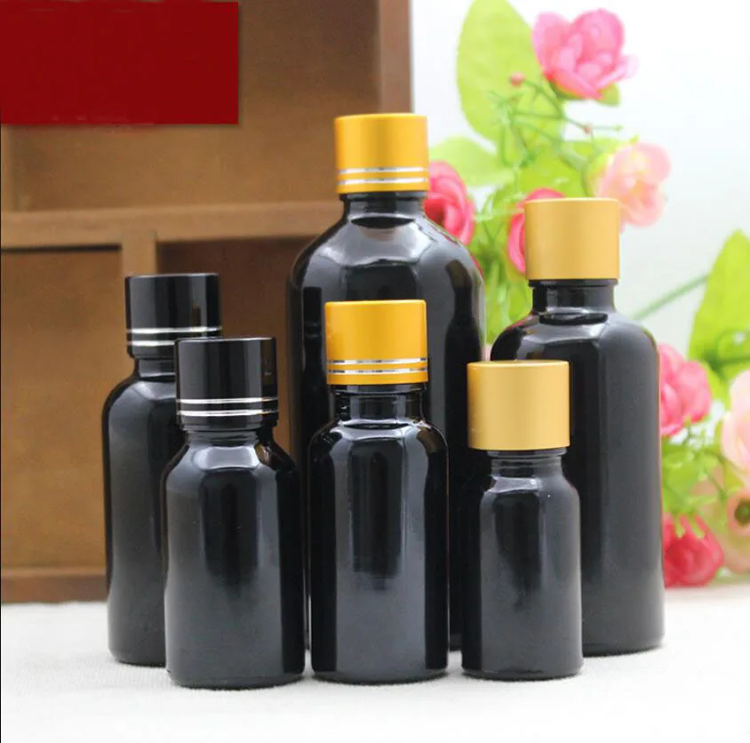 100 мл черна стъклена бутилка етерично масло е течност серум за цялостно възстановяване на гел за очите серум течност влага грижа за кожата козметична опаковка - 4