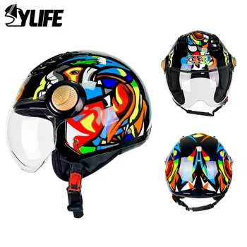 Scatter сертифициране на Мотоциклет шлем, мъжки, женски, мото каска, шлем с открито лице, на няколко модела, модерен каска за скутери, велосипеди шлем
