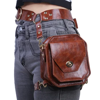 Поясная чанта от изкуствена кожа в ретро стил, ежедневни малки квадратни набедренные чанти за жени, многофункционална чанта за телефон на открито