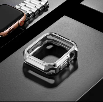 Калъф за Apple Watch Case 45 мм 41 мм 44 мм 40 мм 42 мм 38 мм Аксесоари TPU бронята е Защитно фолио за екрана iWatch Series 8 7 6 5 3 4 SE