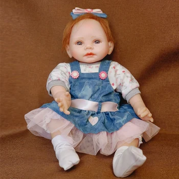 Реалистична новородено кукла от мохера 22 инча 55 см., мека силиконова vinyl реалистична кукла-реборн за момичета, коледен подарък