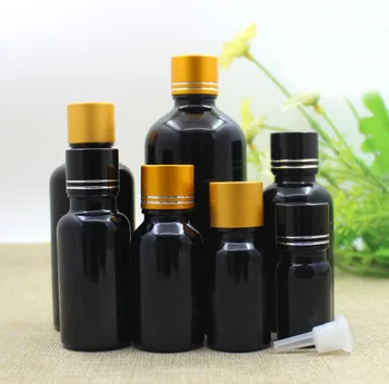 100 мл черна стъклена бутилка етерично масло е течност серум за цялостно възстановяване на гел за очите серум течност влага грижа за кожата козметична опаковка