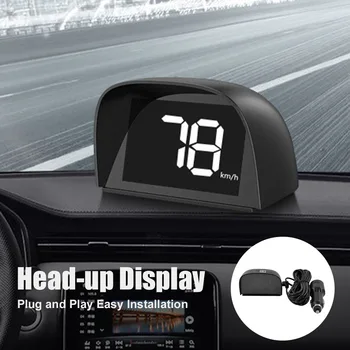 Универсален автомобилен GPS-показва HUD-Head Up, цифров скоростомер KMH/MPH, GPS с led дисплей с едър шрифт, аксесоари за авто електроника