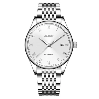 Aesop висок клас марка мъжки часовници часовници мъжки механични часовници е от неръждаема стомана водоустойчив автоматични часовници Relogio Masculino