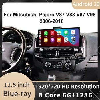 Андроид 10 Радиото в автомобила Carplay За Mitsubishi Pajero 2006-2018 V87 V88 V93 V97 V98 GPS Навигация Мултимедиен Плеър Сензорен Екран
