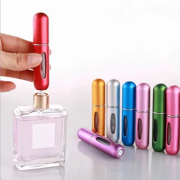 Флакон за попълване на парфюми с обем 5 ml, преносим мини-буркан-спрей за еднократна употреба, ароматни помпа, празни козметични контейнери, спрей за пътуване, инструмент горещ