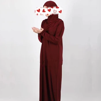 Id на Исляма мюсюлманска дамски Халат 8 цвята Джърси Висока еластичност на молитва обличам Дрехи за жени Рамадан