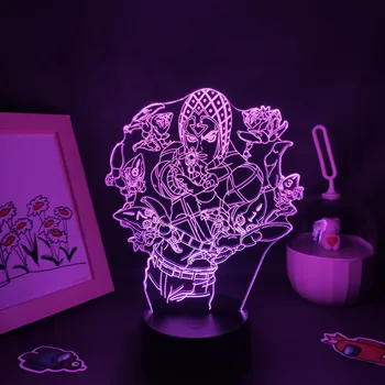 JoJos Bizarre Adventure аниме фигурка 3D led лампи манга RGB нощни лампи, на рождения ден на Цветни подаръци за приятелите Декор на масата в спалнята