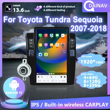 13,6 инчов Android 11 за Toyota Tundra Sequoia 2007-2018 Мултимедиен плейър GPS навигация, WIFI Carplay главното устройство