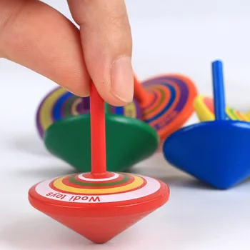 3 бр. детски мини цветни мультяшные дървени играчки с гироскопом за облекчаване на стреса за възрастни, тенис на пумпал, образователна игра