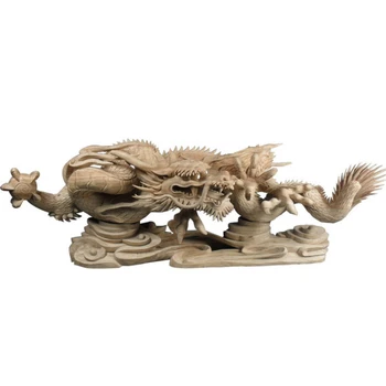 Цвят на скулптура от дърво, висококачествен дизайн на китайския дракон, антикварное изкуство, занаяти, изработени от дърво