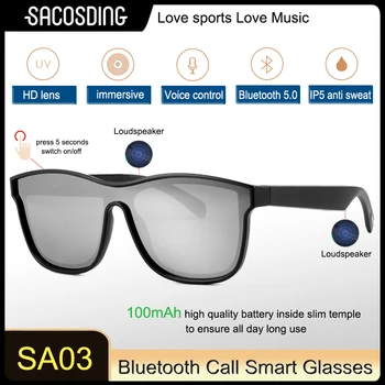 SACOSDING Умни Очила Bluetooth5.0 Умни Слънчеви Очила Със Сензорен контрол, микрофон, Музикален Разговор, Очила За шофиране, Спорт HD стерео слушалки
