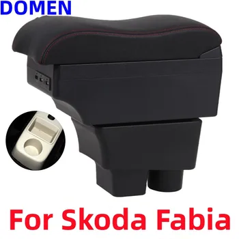 За Skoda Fabia Подлакътник Кутия За Skoda Fabia 2 Авто Подлакътник Кутия За Обновяване на Интериора USB Пепелник Авточасти 2008-2014
