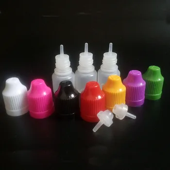Е пластмасово шише-краен за течност e обем 3 мл, 13 цвята, бутилки за масло със защита от деца капачка с дълъг тънък фитил, 500 бр.
