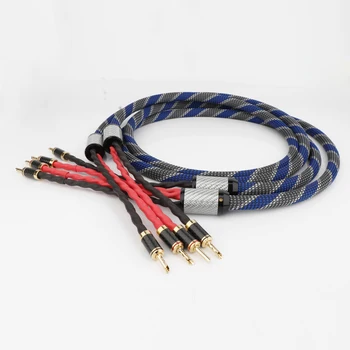 Висококачествен кабел за високоговорител OFC Copepr с Висококачествени карбоновыми позлатени конектори тип 