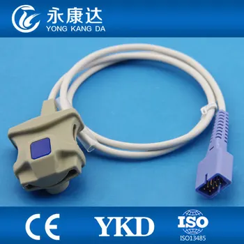 Доставчици на сензори YKD DS-100A spo2 сензор за Oximax Adult с мек връх Spo2 (DB9 9 pin), 1 m