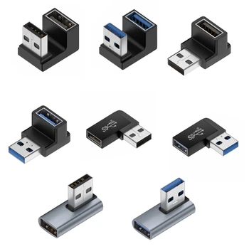 Удължителен кабел адаптер за USB 3.0 за мъже и жени, удължителен кабел на адаптера под прав ъгъл от 90 градуса, N0HC