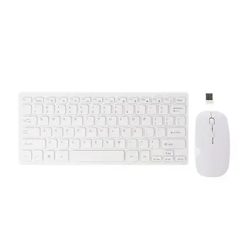 Безжична клавиатура и мишка F3KE 2.4 G Комбинация от бяло многоцветного за изключване на звука клавиши 78