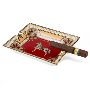Керамичен пепелник с двоен слот в европейски стил, пепелник за пури, 