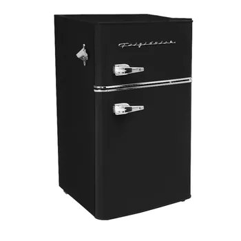 Компактен хладилник с две врати Frigidaire Retro обем 3,1 кубични фута с фризер, черен