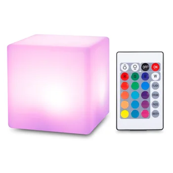 Акумулаторна батерия led нощна светлина във формата на куб с дистанционно управление за спални, 7 цвята, преносимото USB-лека нощ, вградена батерия