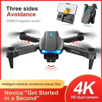 Безпилотни летателни апарати E99 Pro е Професионална камера за 4K HD FPV rc мини-дрон с Wi-Fi, хеликоптер за въздушна фотография, сгъваема квадрокоптер, играчки-на безпилотни летателни апарати