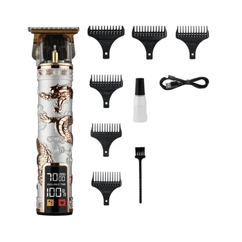 Машинка за подстригване, мъжки USB-акумулаторна машина за подстригване на брада, професионална безжична машина за подстригване на коса, бял