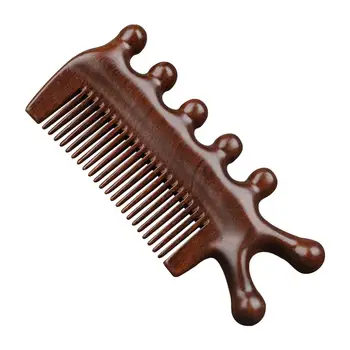 Дървена масажна четка за коса с ръчно изработени продукти за грижа за главата, инструмент за масаж на главата за мъже