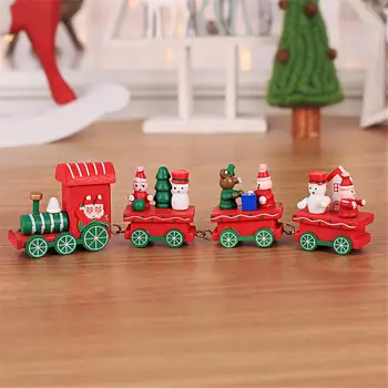 Детски малък коледен дървен влак Коледна украса Весел коледен декор С Нов 2023 година Иновативни детски подаръци