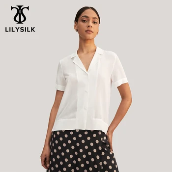 Коприната на ризата LILYSILK за жени, финалната разпродажба, блуза с V-образно деколте и отложным яка 18 Momme, дамски дрехи, новост, безплатна доставка