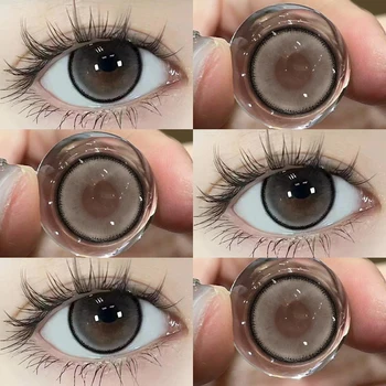YIMEIXI 2 бр., цветни контактни лещи за късогледство, които променят цвета на зеницата, черни лещи за грим с голям диаметър