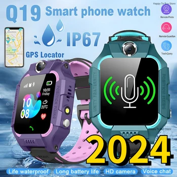2023 Q19 детски смарт часовници 2G, SOS-камера, гласова игра, фенерче, аларма, дистанционно наблюдение, подарък за момчета и момичета, детски умен часовник