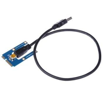 USB 3.0 Mini PCI-E до Pcie PCI Express от 1X до 16X удължител Странично Card Adapter-удължителен кабел за майнинга биткойнов