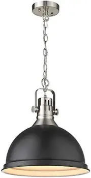 тавана окачен лампа Inch Farmhouse, ретро метален окачен лампа с купольным абажуром, бронзова украса, настъргани с маслени бои, топката обем 4054 л