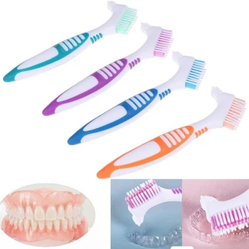 Новата четка за почистване на зъбни протези с две глави, препарат за почистване на венците, за мъже и жени, многопластова четина, режийни зъби, инструменти за почистване на устната кухина, топла