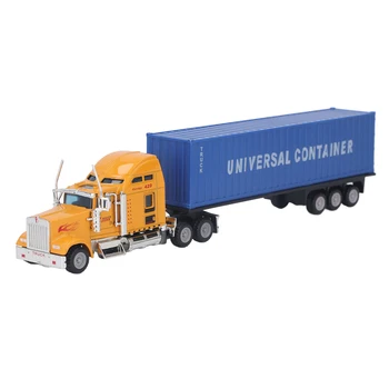 Играчка контейнер от сплав 1:64, симулиращ транспортно ремарке, модел бебешка инженеринг кола, играчка за подарък за момчета