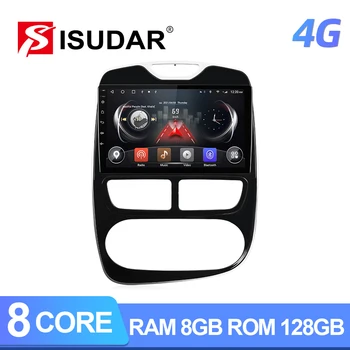 Isudar 4G Android Авторадио За RENAULT Clio 3 4 2013-2018 Автомобилен Мултимедиен GPS 8 Ядрени RAM 8 GB ROM 128 Г DVR Камера Без 2Din