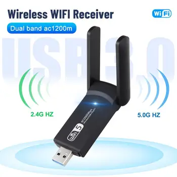 2,4 /5,8 Ghz USB WiFi адаптер 1200 Mbps Безжична антена, Wi-Fi приемник мрежова карта Usb 3.0 Ethernet Lan за настолни КОМПЮТРИ