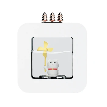 400 мл Преносим сладък cartoony овлажнител за въздух + с led лампа за дома Бял