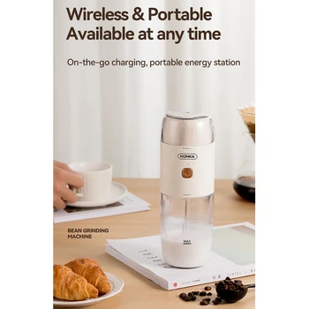 Електрическа мелница за кафе на зърна, заряжающаяся чрез USB, домашна преносима пенообразователь за кафе и мляко