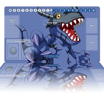 Digimon Playmat Greymon Blue DTCG TCG CCG Игра Търговски Карти, Игри Мат Обичай Аниме Подложка За Мишка Гумена Тенис на Мат Зона Безплатен Чанта
