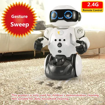 Интелигентен многофункционален умен радиоуправляеми робот може да почистват пода, почистване на праха, робот-подметальщик с интелигентен режим, следвайки мен, чувство на жестове