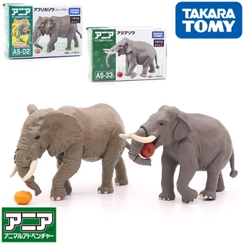TAKARA ТОМИ Anlia Моделиране на Африканските Слонове Модел на Диви Животни Фигурки Колекция от детски Играчки, Детски Подаръци
