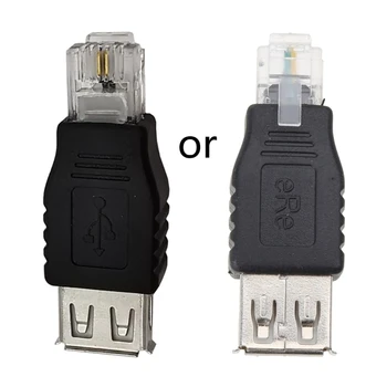 Включете RJ11 към USB 2.0 за af A Женски адаптер Ethernet конвертор Transverter Plug