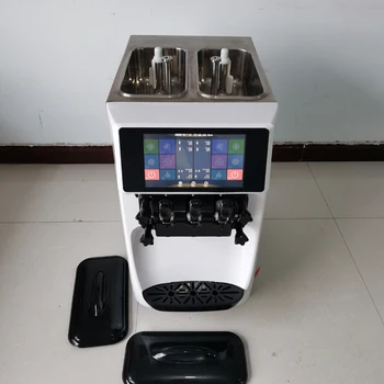 PBOBP малка Настолна машина за приготвяне на мек сладолед 3 вкус с функция за предварително охлаждане и консервиране на 110 В На 220 В