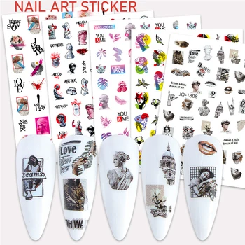 Цветна серия, стикер за дизайн на ноктите, 12 пури в ограничени бройки скулптури, модел ултра тънък слайдер, стикер за маникюр, комплект за нокти, натиснете върху ноктите