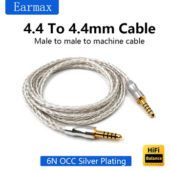 двойка на балансирани кабели 4,4 мм-4,4 мм, кабел за запис на слушалки, 16 нишки на монокристални меден посеребренного кабел за обновяване HIFI