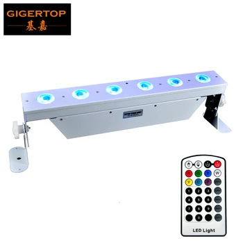 Цена на едро 6x18 W 6в1 RGBW + UV Батерия на Безжична Led Лампа За измиване на стените, DMX512 Li Battery Led Лампа за бар Бялата Капачка